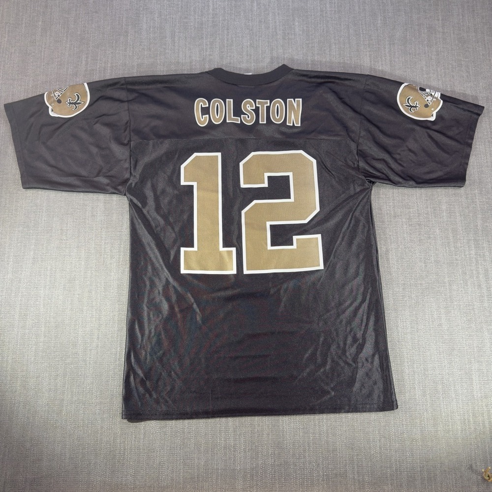 New Orleans Saints Jersey Mens Medium Black NFL Football Colston 12 Team Apparel